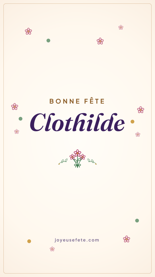 Image « Bonne fête Clothilde » au format story