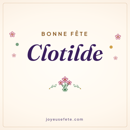 Image carrée « Bonne fête Clotilde » pour WhatsApp