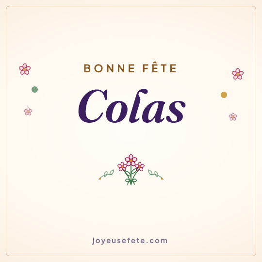 Image carrée « Bonne fête Colas » pour WhatsApp