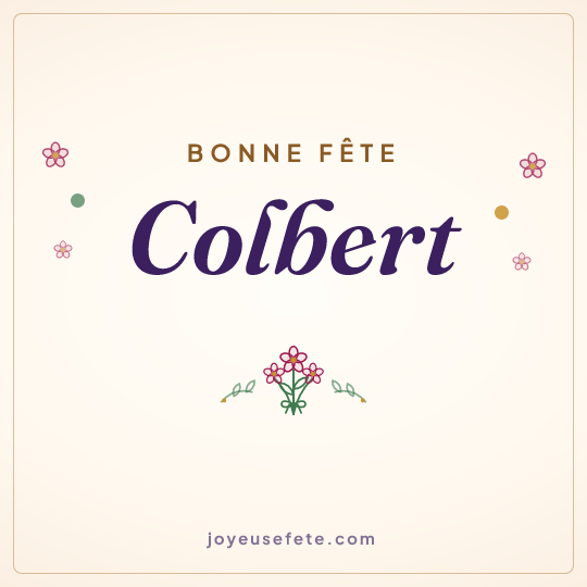 Image carrée « Bonne fête Colbert » pour WhatsApp
