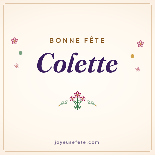 Image carrée « Bonne fête Colette » pour WhatsApp
