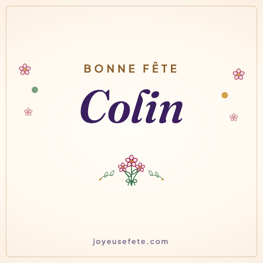 Image carrée « Bonne fête Colin » pour WhatsApp