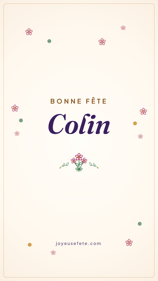Image « Bonne fête Colin » au format story