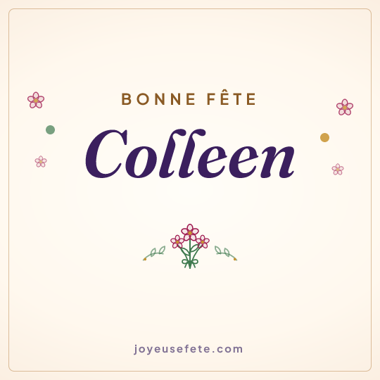 Image carrée « Bonne fête Colleen » pour WhatsApp