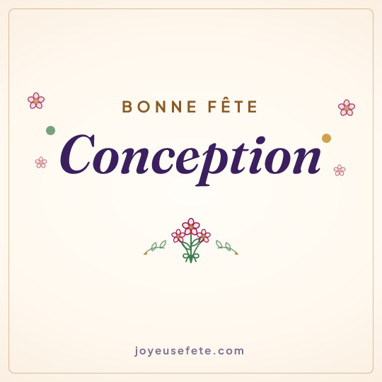 Image carrée « Bonne fête Conception » pour WhatsApp