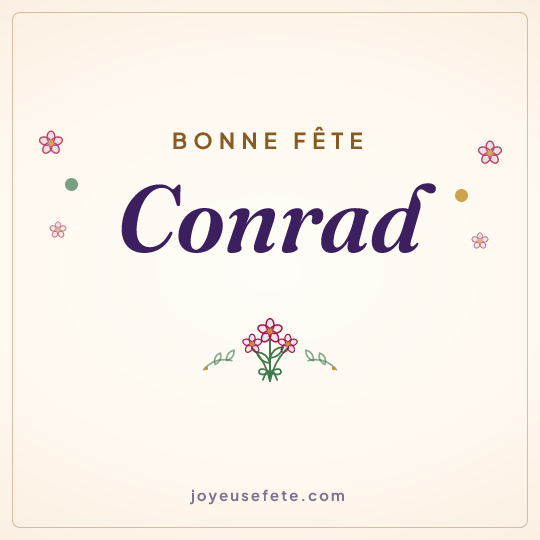 Image carrée « Bonne fête Conrad » pour WhatsApp