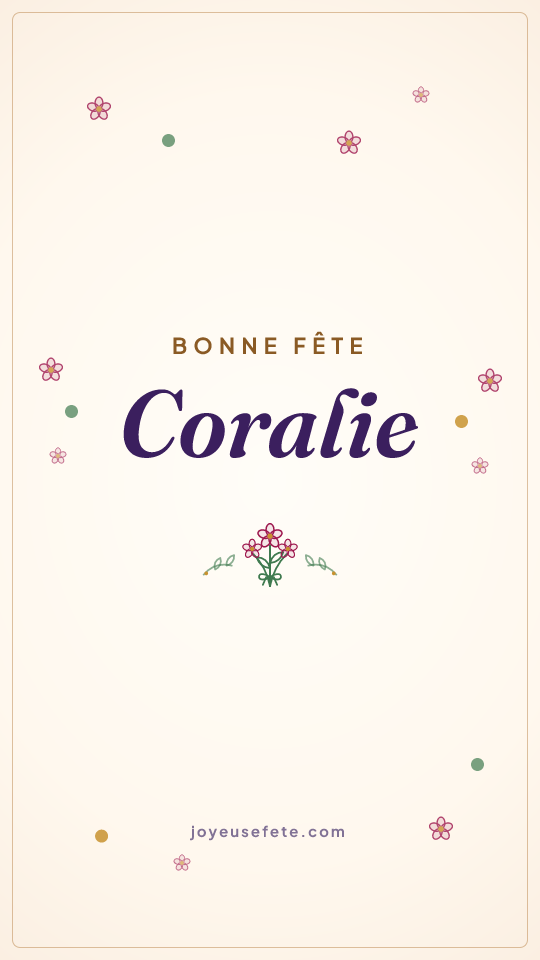 Image « Bonne fête Coralie » au format story
