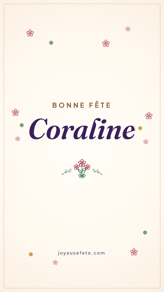 Image « Bonne fête Coraline » au format story