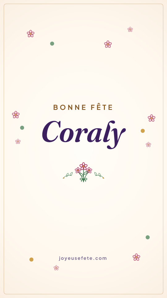 Image « Bonne fête Coraly » au format story