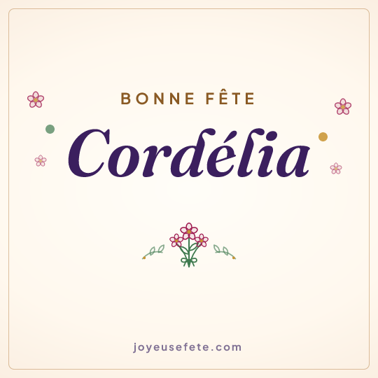 Image carrée « Bonne fête Cordélia » pour WhatsApp