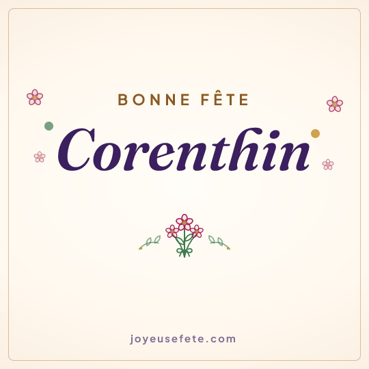 Image carrée « Bonne fête Corenthin » pour WhatsApp