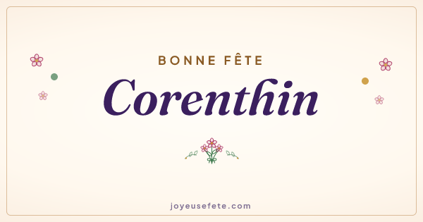 Image « Bonne fête Corenthin » au format large
