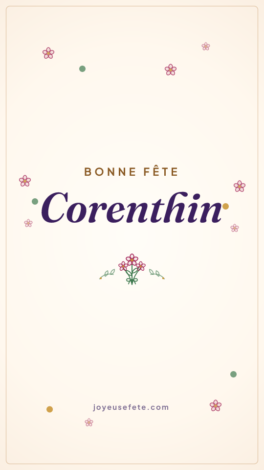 Image « Bonne fête Corenthin » au format story