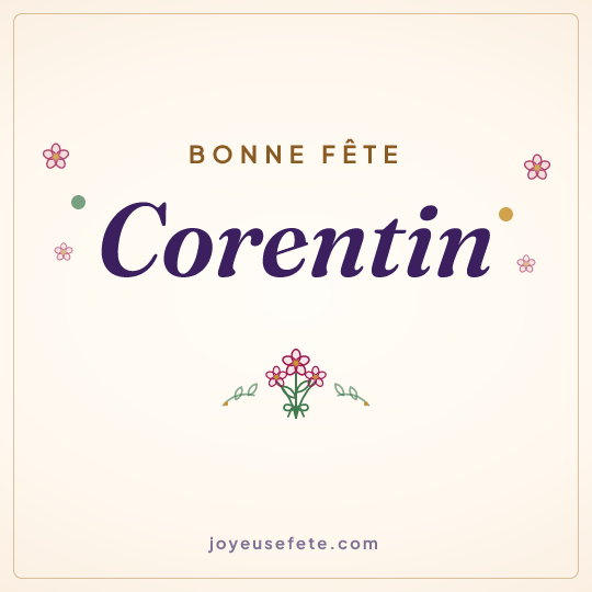 Image carrée « Bonne fête Corentin » pour WhatsApp