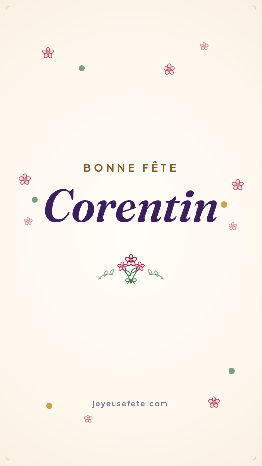Image « Bonne fête Corentin » au format story