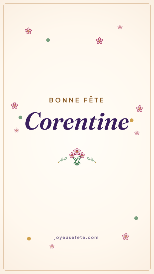 Image « Bonne fête Corentine » au format story