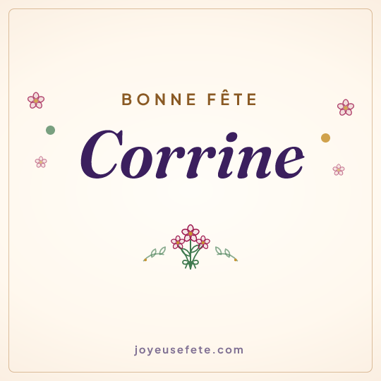 Image carrée « Bonne fête Corrine » pour WhatsApp