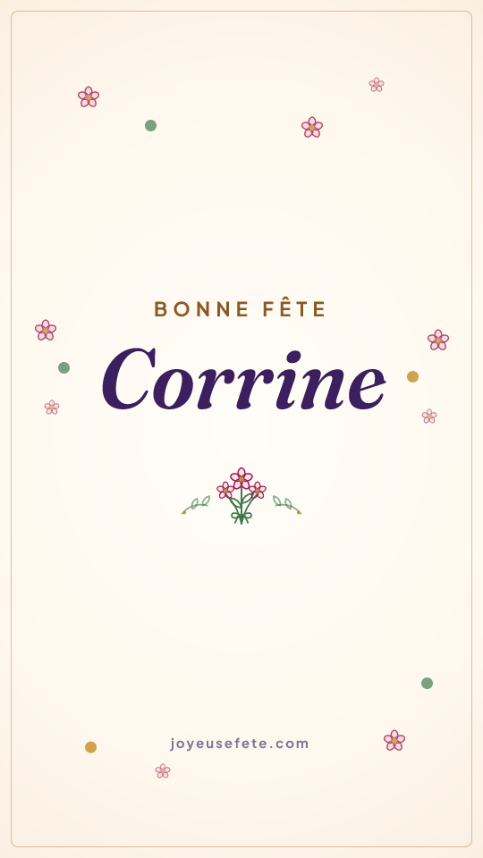 Image « Bonne fête Corrine » au format story