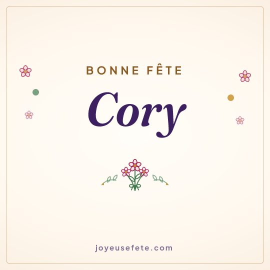 Image carrée « Bonne fête Cory » pour WhatsApp