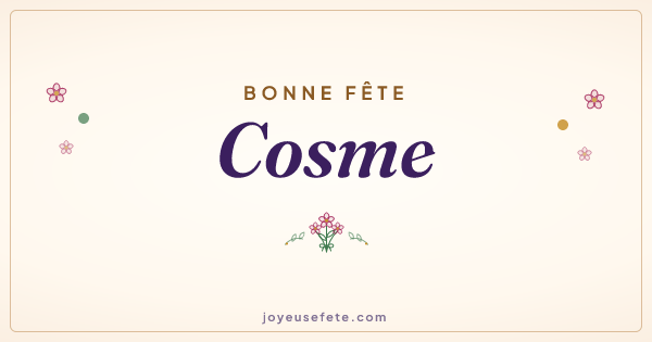 Image « Bonne fête Cosme » au format large