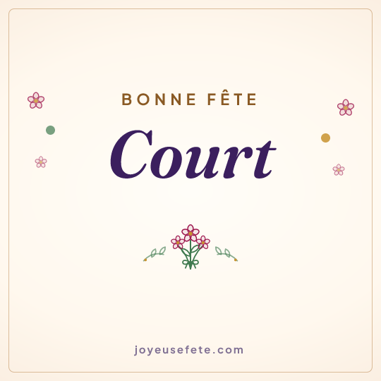 Image carrée « Bonne fête Court » pour WhatsApp