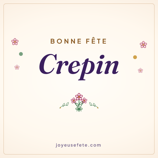 Image carrée « Bonne fête Crepin » pour WhatsApp