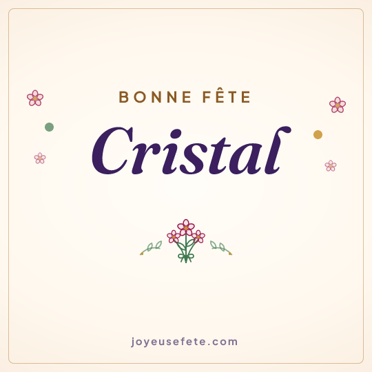 Image carrée « Bonne fête Cristal » pour WhatsApp