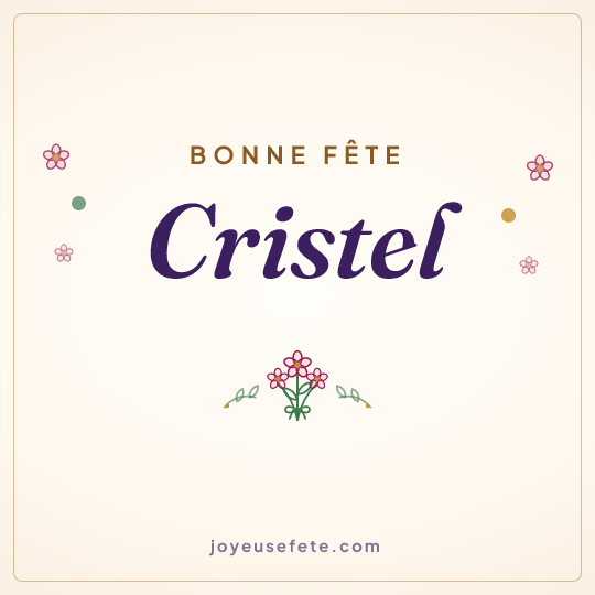 Image carrée « Bonne fête Cristel » pour WhatsApp