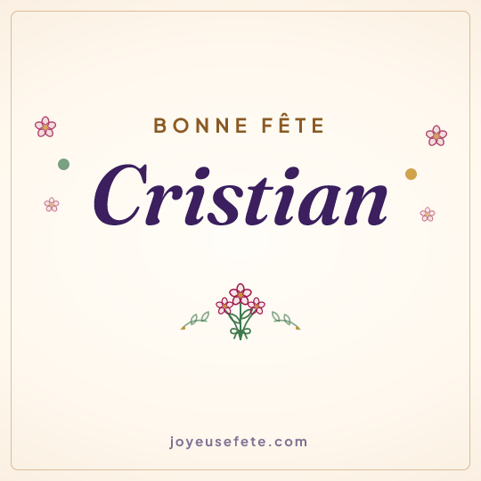 Image carrée « Bonne fête Cristian » pour WhatsApp