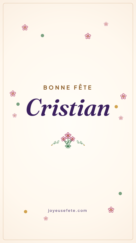 Image « Bonne fête Cristian » au format story