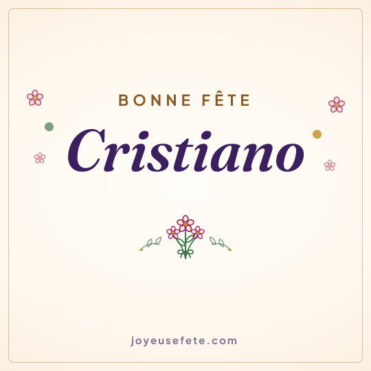 Image carrée « Bonne fête Cristiano » pour WhatsApp