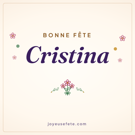 Image carrée « Bonne fête Cristina » pour WhatsApp