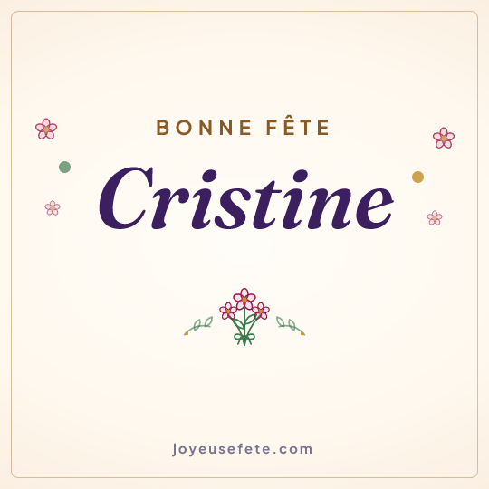 Image carrée « Bonne fête Cristine » pour WhatsApp