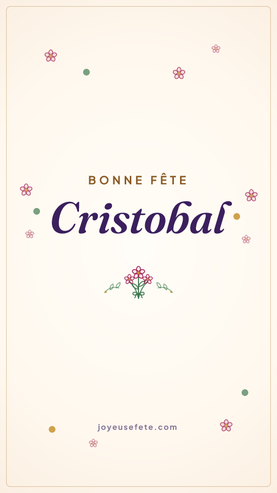 Image « Bonne fête Cristobal » au format story