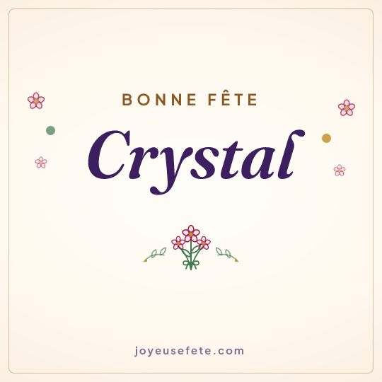 Image carrée « Bonne fête Crystal » pour WhatsApp