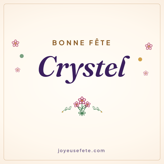 Image carrée « Bonne fête Crystel » pour WhatsApp