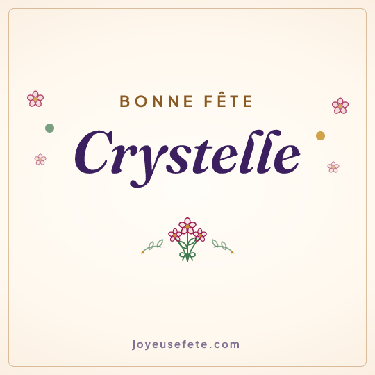 Image carrée « Bonne fête Crystelle » pour WhatsApp