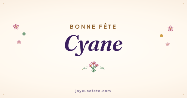 Image « Bonne fête Cyane » au format large