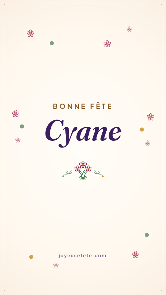 Image « Bonne fête Cyane » au format story