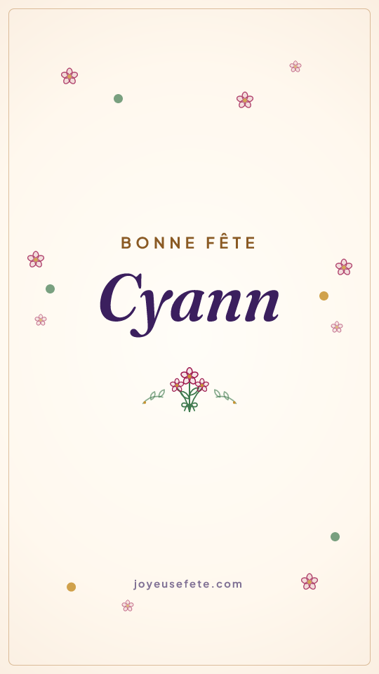 Image « Bonne fête Cyann » au format story