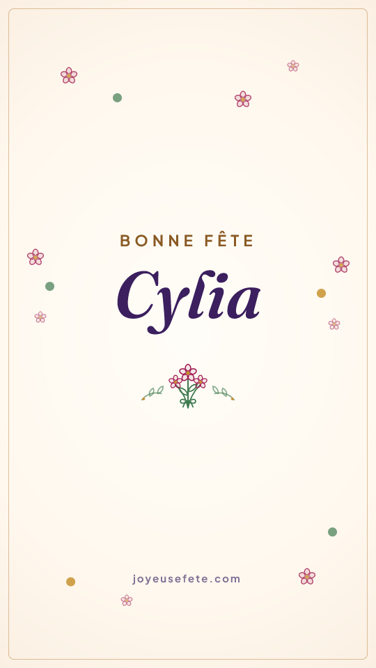 Image « Bonne fête Cylia » au format story