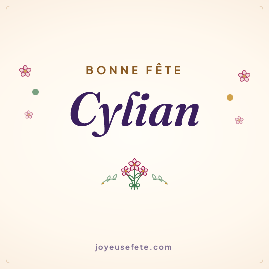 Image carrée « Bonne fête Cylian » pour WhatsApp