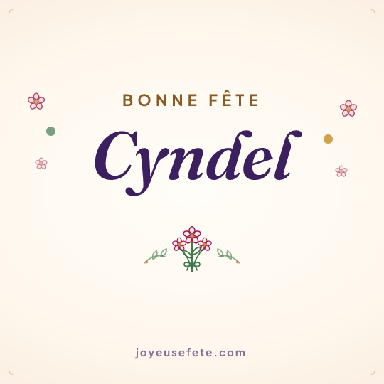Image carrée « Bonne fête Cyndel » pour WhatsApp