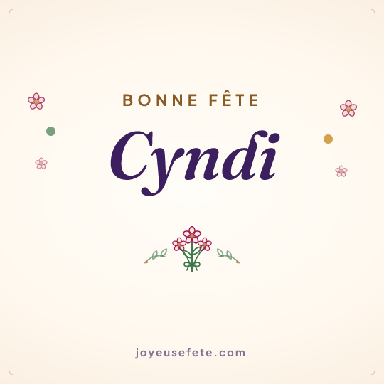 Image carrée « Bonne fête Cyndi » pour WhatsApp