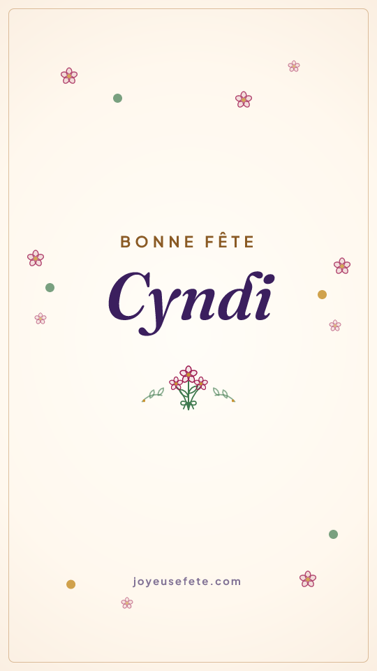 Image « Bonne fête Cyndi » au format story