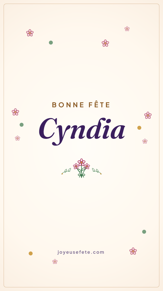 Image « Bonne fête Cyndia » au format story