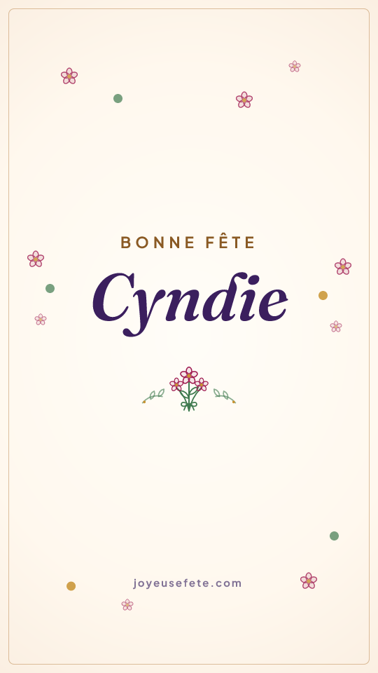 Image « Bonne fête Cyndie » au format story