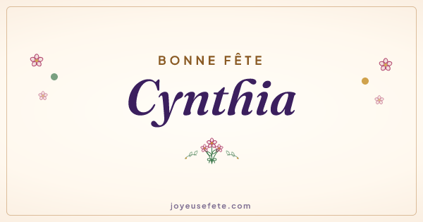 Image « Bonne fête Cynthia » au format large