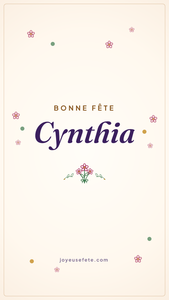 Image « Bonne fête Cynthia » au format story