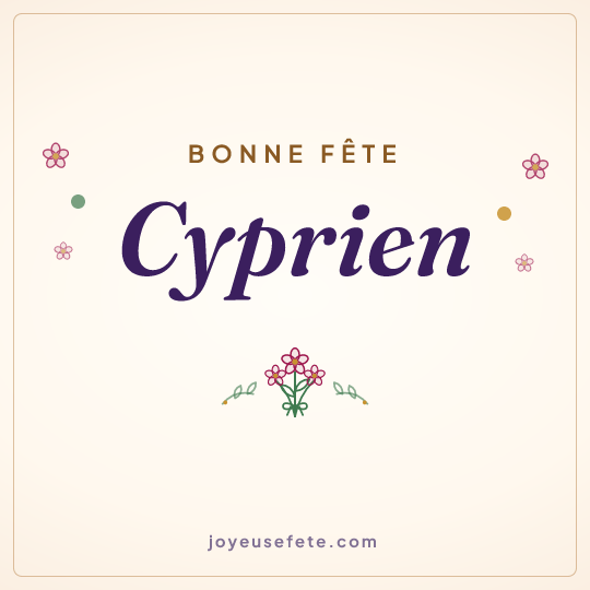 Image carrée « Bonne fête Cyprien » pour WhatsApp